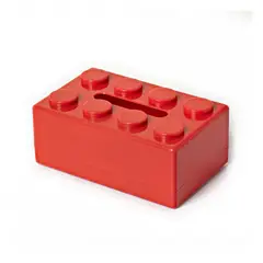 GENERICO - Caja Porta PañueloServilleta Estilo Lego color Rojo