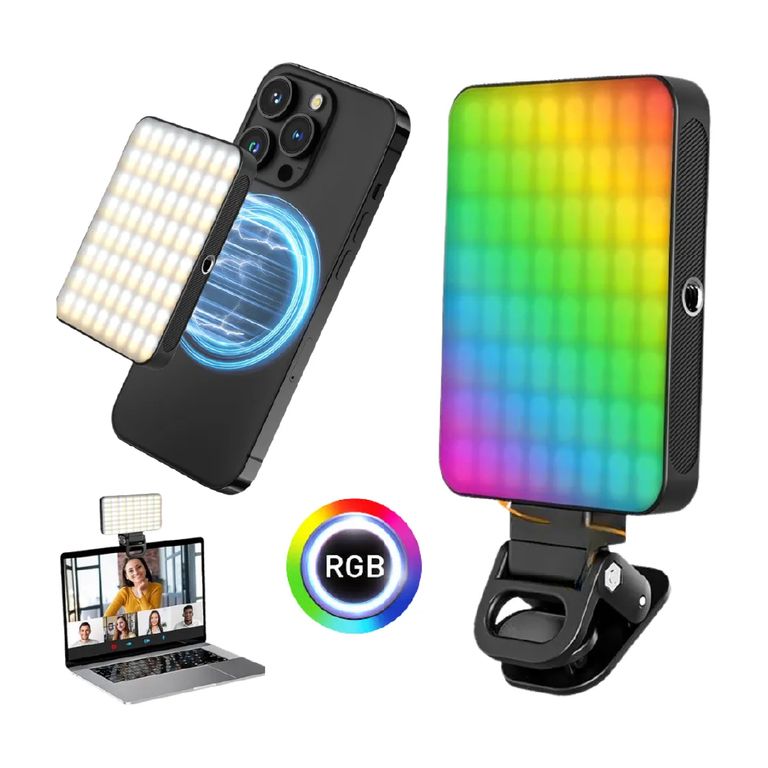 Luz Led Rgb Magnetica para Celular Recargable Portatil