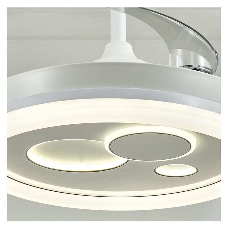 VENTILADOR TECHO C/LUZ 4 ASPAS RETRÁCTILES BLANCO CELESTIAL