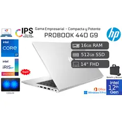 HP - ProBook 440 G9 i7-1255U 16GB RAM 512GB SSD 14" IPS Reacondicionada 1 Año Garantía + COOLER