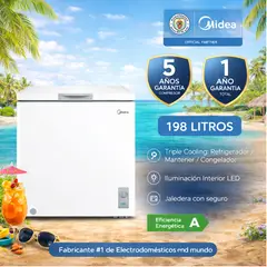 MIDEA - Congeladora Horizontal Triple Función 198L Blanca MDRC280FZR01PE