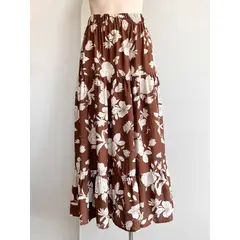 MOSH - Falda tiempos print marrón - S