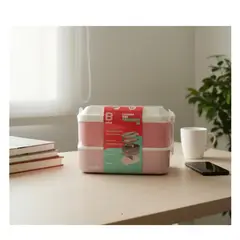 BASA - TAPER LONCHERA BOX PORTABITE 2 LT MICROSAFE DE 2 NIVELES