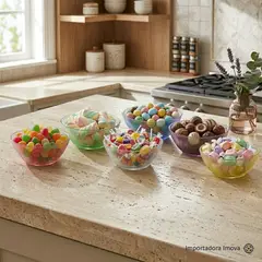 GENERICO - Set de bowls de vidrio de colores