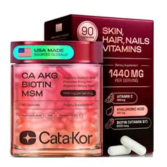 GENERICO - Biotin y Ácido Hyalurónico Suplemento para el cabello, piel y uñas 90 cápsulas – Cata-kor