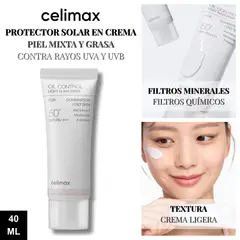 CELIMAX - Protector Solar en Crema Piel Mixta y Grasa - Oil Control Light Sunscreen 40ml