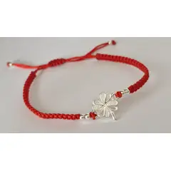 GENERICO - Pulsera Trébol 4 hojas - Hilo y Plata