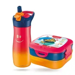 MAPED - Pack Contenedor Picnik 3 en 1 + Tomatodo Acero 580 ml Rojo