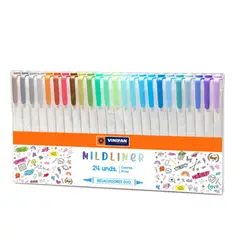 VINIFAN - Plumón Resaltador Mildliner x24 Colores Fríos