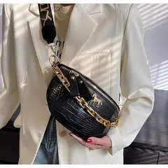 GENERICO - Riñonera con cadena y de hombro cruzado para mujer