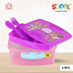 SCOOL - Taper para Nina Paw Patrol con Divisiones Y Cubiertos 1100 ml