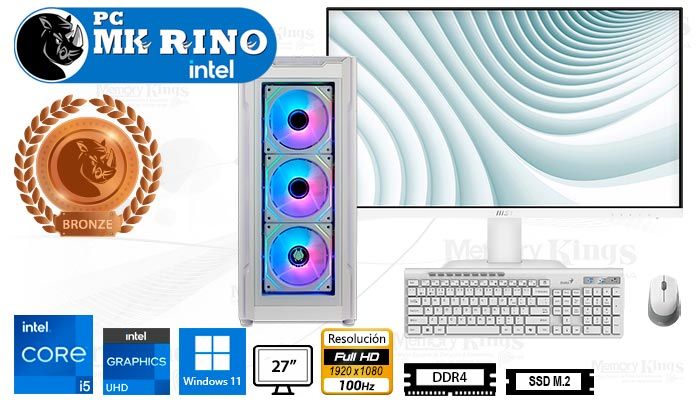 Computadora Core i5-12600K RX-560 White 16GB 512GB 27 Windows 11