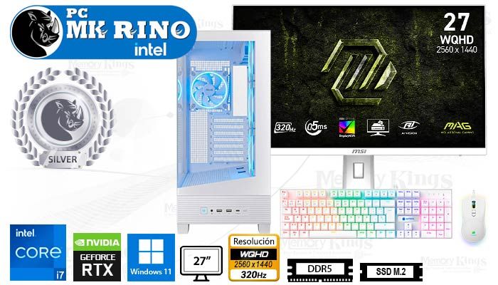 Computadora Core i7-12700KF A31 Plus White 16GB 1TB 27 RTX 5060 Windows 11