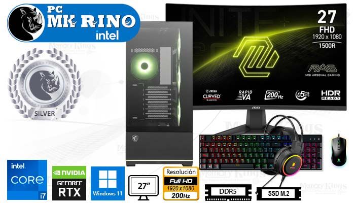 Computadora Core i7-14700F Pano 110R 16GB 512GB 27 RTX 5050 Windows 11