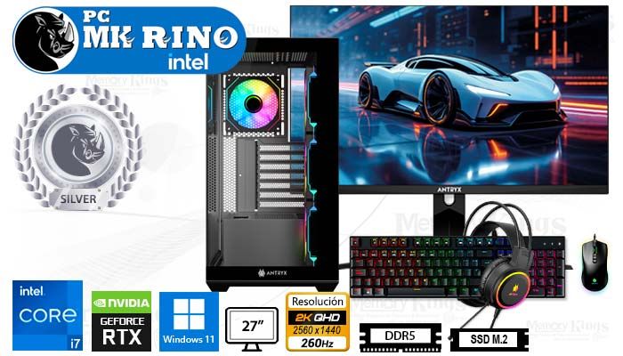 Computadora Core i7-14700KF FX-750 16GB 1TB 27 RTX 5060 Windows 11