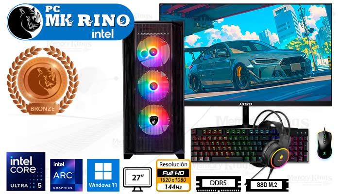 Computadora Core Ultra 5 225F RX-270 16GB 512GB 27 ARC A380 Windows 11