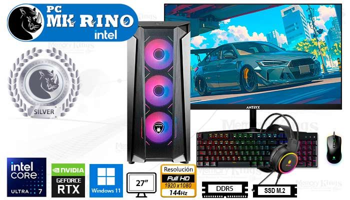 Computadora Core Ultra 7 265F RX-570 16GB 512GB 27 RTX 3050 Windows 11