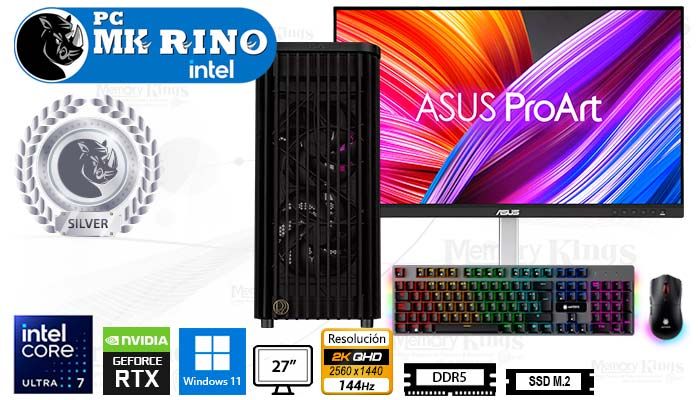Computadora Core Ultra 7 265KF ProArt Wood 16GB 2TB 27 RTX 5060 Ti Windows 11