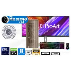 INTEL - Computadora Core Ultra 7 265KF ProArt Wood Beige 16GB 2TB 34.1 RTX 5060 Windows 11