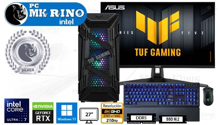 Computadora Core Ultra 7 265KF TUF GT301 16GB 1TB 27 RTX 5070 Windows 11