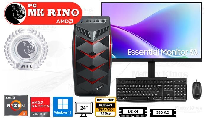 Computadora Ryzen 3 3200G Elegant 650 16GB 512GB 24 Radeon Vega 8 Windows 11