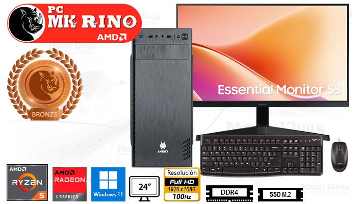 Computadora Ryzen 5 3400G Elegant 620 16GB 512GB 24 Radeon Vega 11 Windows 11