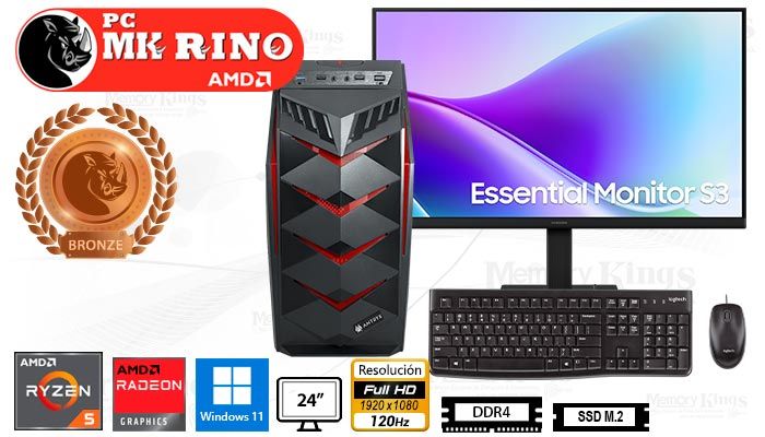 Computadora Ryzen 5 3400G Elegant 650 16GB 512GB 24 Radeon Vega 11 Windows 11