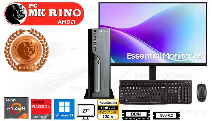 Computadora Ryzen 5 3400G Xtreme XS-120 Slim 16GB 512GB 27 Radeon Vega 11 Windows 11