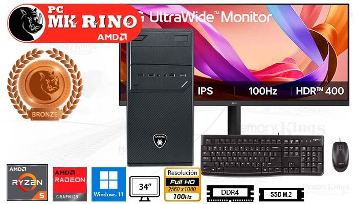 Computadora Ryzen 5 5600GT Elegant 550M 16GB 512GB 34 Radeon Windows 11