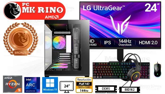 Computadora Ryzen 5 8400F CX60M 16GB 512GB 24 Intel ARC A380 Windows 11