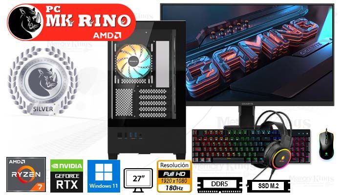 Computadora Ryzen 7 8700F C201 Panoramic 16GB 512GB 27 RTX 5050 Windows 11