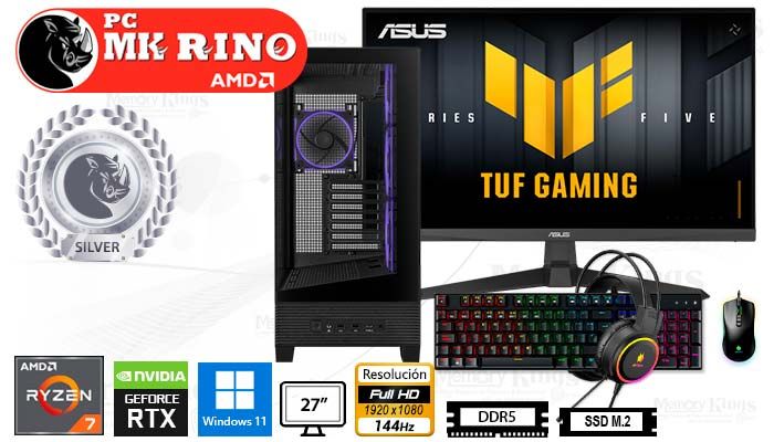 Computadora Ryzen 7 8700F A31 Plus 16GB 512GB 27 RTX 5050 Windows 11