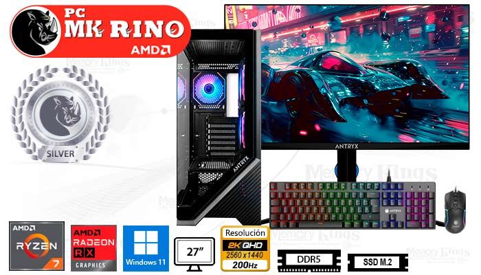 Computadora Ryzen 7 8700F FX-650 16GB 1TB 27 Radeon RX 9060 XT Windows 11