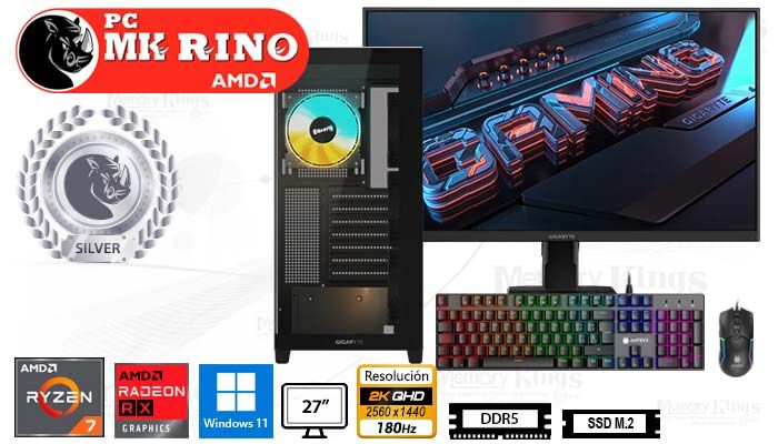 Computadora Ryzen 7 8700F C500 Panoramic 16GB 1TB 27 Radeon RX 9060 XT Windows 11