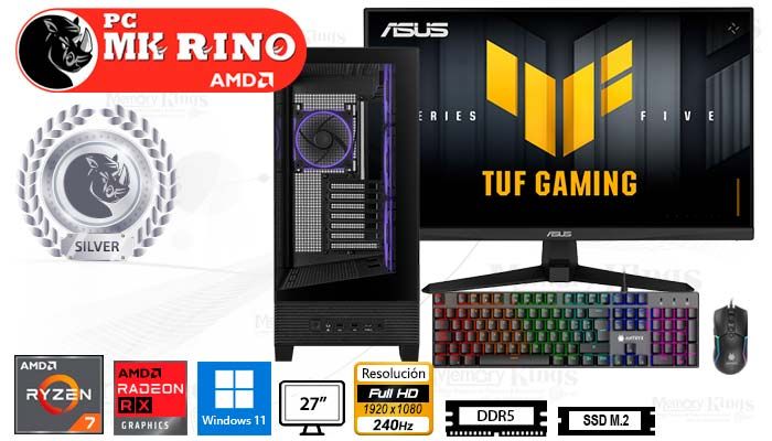 Computadora Ryzen 7 8700F A31 Plus 16GB 1TB 27 Radeon RX 9060 XT Windows 11