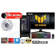 AMD - Computadora Ryzen 7 8700F A31 Plus 16GB 1TB 27 Radeon RX 9060 XT Windows 11