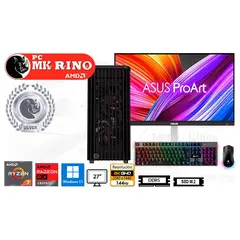 AMD - Computadora Ryzen 7 7800X3D ProArt Wood 16GB 2TB 27 Radeon RX 9060 XT Windows 11