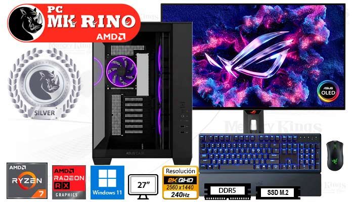 Computadora Ryzen 7 7700X A32 Plus 16GB 1TB 27 Radeon RX 9060 XT Windows 11