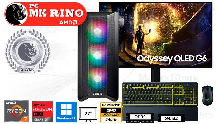Computadora Ryzen 7 9700X LianCool II Mesh 32GB 2TB 27 Radeon RX 9070 XT Windows 11