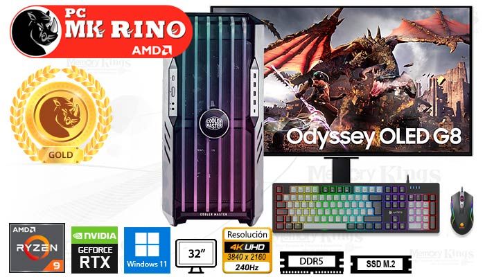 Computadora Ryzen 9 9950X HAF 700 EVO Titanium 32GB 2TB 32 RTX 5090 Windows 11