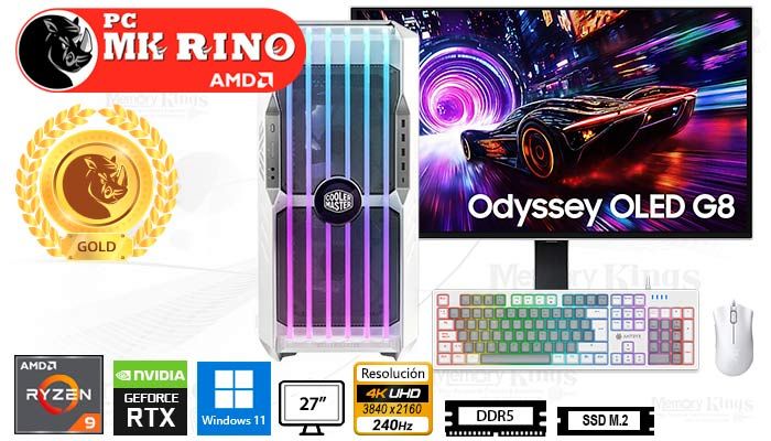 Computadora Ryzen 9 9950X3D HAF 700 EVO 32GB 2TB 27 RTX 5090 Windows 11