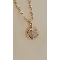 GENERICO - Collar Corazón Esfera Strass