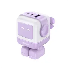 UGREEN - Cargador UNO 65W Robot 2xUSB-C, 1xUSB-A, Led Display CD361 - Purpura