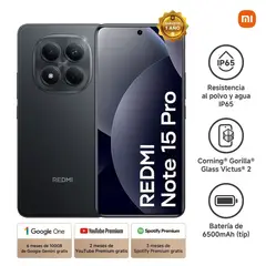 XIAOMI - Celular Redmi Note 15 Pro 16GB RAM (8GB+ 8GB EXT)+ 256GB CAMARA 200P AI 6500 mAh BLACK