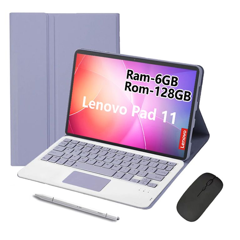 Tablet Pad 11 2025 6GB+128GB WiFi y Ratón inalámbrico Bluetooth &Teclado & Lápiz-Morado