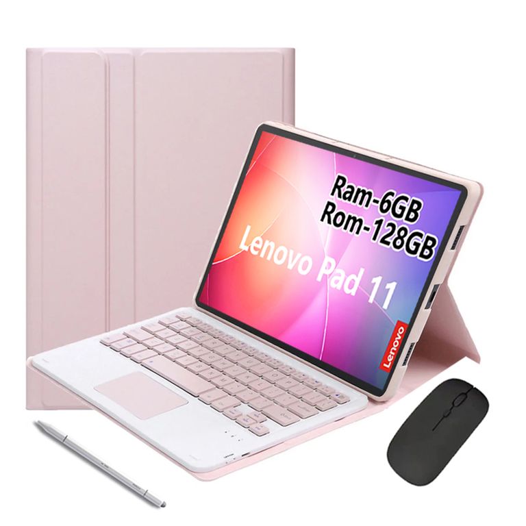 Tablet Pad 11 2025 6GB+128GB WiFi y Ratón inalámbrico Bluetooth &Teclado & Lápiz-Rosa