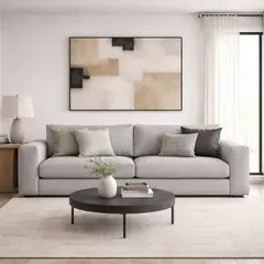 ARTSOFA - Sofá Tres Cuerpos Santorini Gris Antifluido