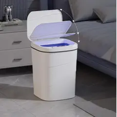 GENERICO - Tacho de Basura Inteligente con Sensor Automático 15L Blanco