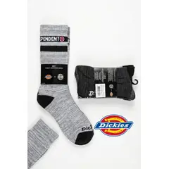 DICKIES - MEDIAS HOMBRE X INDEPENDENT CREW ASSORTMENT PACK DE 3 MEDIAS GRIS SURT 6/12