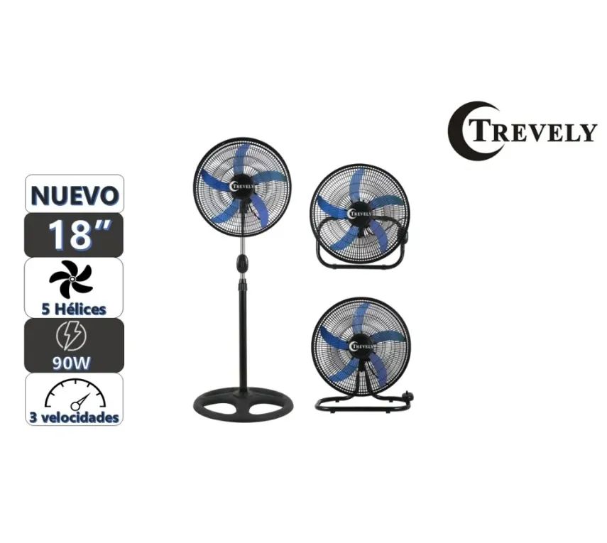 Ventilador 3 en 1 18" VT-1832 - 90W - Azul